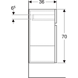 Шкаф-пенал Geberit Renova Plan, 39 х 70 см, цвет белый глянцевый, 501.921.01.1