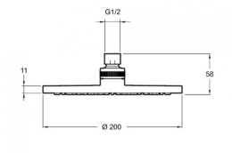 Фото Верхний душ Jacob Delafon Brive E21755-CP, 20х20 см, 1 режим струи, без держателя