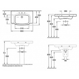 Тумба с раковиной Villeroy & Boch Sentique 80 A854 00DH+ белая