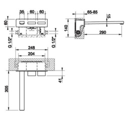 Смеситель для раковины Gessi Rettangolo (20491#031) хром