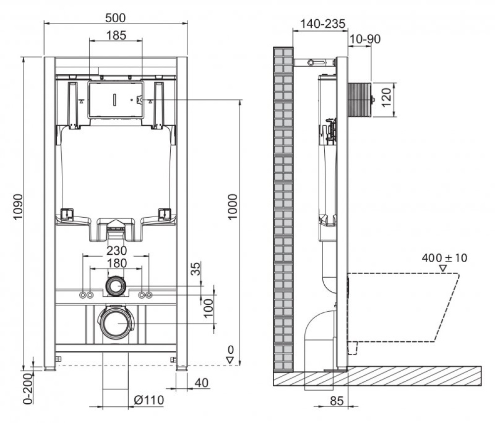 Комплект 4 в 1 Унитаз подвесной BelBagno SFERA-R BB046CHR с сиденьем BB2111SC + Система инсталляции