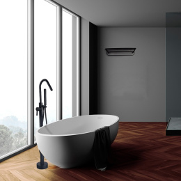 Фото Смеситель для ванны Boch Mann Sella B BM9635 напольный, Черный матовый