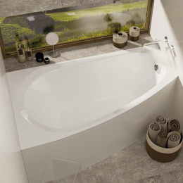 Фото Ванна асимметричная левая 150х90 Alba Spa Baline (ВАС013000Л100) белый глянцевый