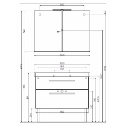 Тумба под раковину Villeroy & Boch 2Day2 95 см (A99500WB)