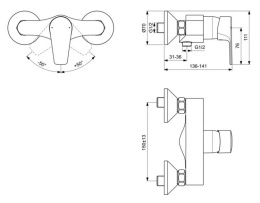Смеситель Ideal Standard Cerafine D для душа, серый жемчуг, BC493U8