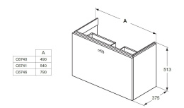 Подстолье под раковину C6740WG Ideal Standard Connect Space