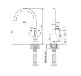 Смеситель для кухни Paulmark Holstein (Ho212063-308) чёрный