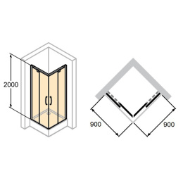 Душевой уголок Huppe Aura Elegance 401309.092.321, 90 х 90 х 200 см