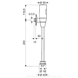 Кран смывной сенсорный 6V для писсуара Schelltronic 01 113 06 99