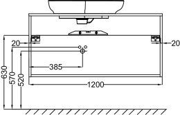 Фото Тумба под раковину Jacob Delafon Nouvelle Vague 120 см, EB3041-E16, цвет - ореховое дерево