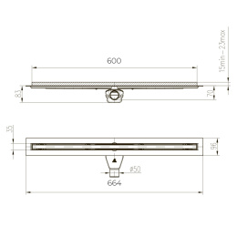 Фото Душевой лоток PAINI Slim Line 600 CH600SLC черный