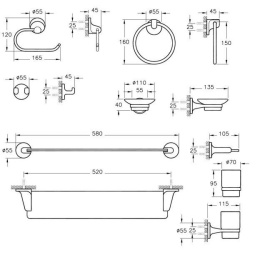 Набор аксессуаров для ванной Vitra Marin (A44924) хром
