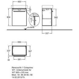 Geberit Renova Compact 862055000 Тумба для раковины, с распашными дверцами