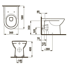 Приставной унитаз Laufen Pro 8.2295.1.000.000.1 выпуск Vario