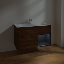 Villeroy Boch Finion F040HGGN Тумба под раковину 996х498 мм (midnight blue matt/walnut veneer)