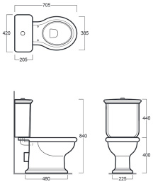 Напольный унитаз Simas Lante LA 08, бронза С механизмом смыва и бачком