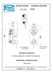 Фото Смеситель Remer для ванны встраиваемый RR N94 4 вых