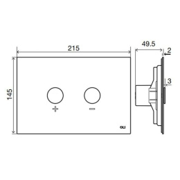 Фото Кнопка смыва OLI BLINK 093399 пневматическая, сталь, антиванд