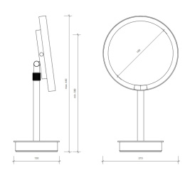 Косметическое зеркало Decor Walther Round (0121950), с подсветкой, белый