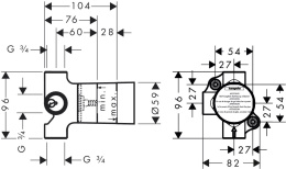 Фото Скрытая часть переключающего вентиля 15984180 Hansgrohe
