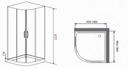 Фото Душевая кабина 100x100x202 Timo (ILMA-901) Без гидромассажа, , Поддон средний