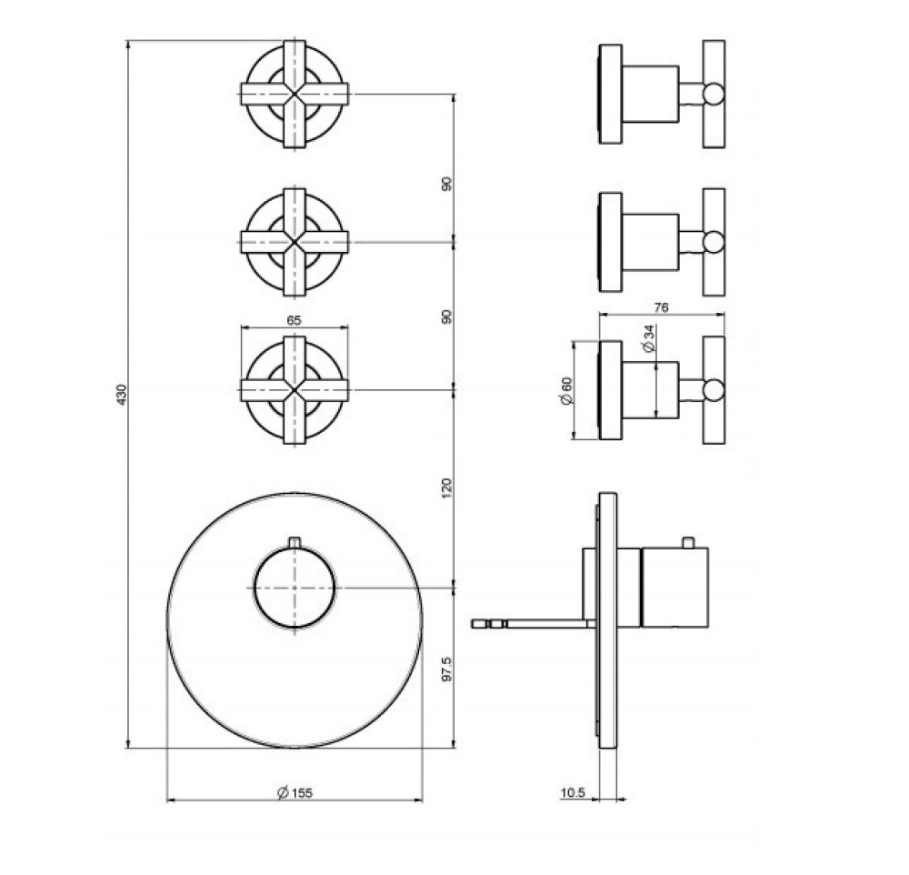 Термостат для ванны Fima Carlo Frattini Fimatherm F5333X3CR