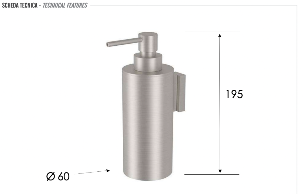 Фото Дозатор настенный Remer INOX SSXI13, нержавеющая сталь