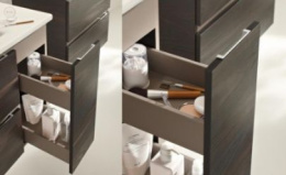 Тумба под раковину Jacob Delafon Soprano 100 см, EB1334-N08-N18, цвет - белый глянец/матовый базальт