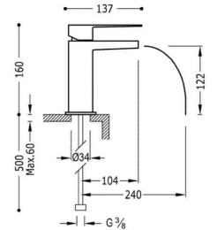 Tres Slim 20211001 Смеситель для раковины