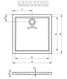 Душевой поддон Riho Zurich 262 130x90 белый DA0200500000000