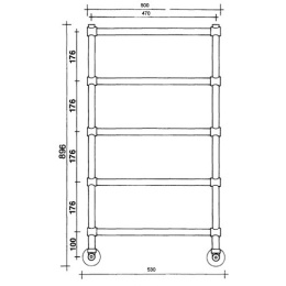 Полотенцесушитель водяной Margaroli Sole 442-5 4424705CRN, высота 89.6 см, ширина 50 см