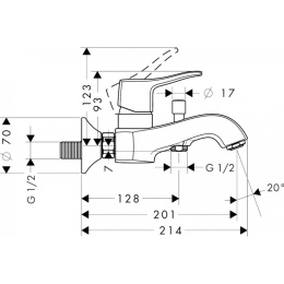 Смеситель для ванны Hansgrohe Metris Classic 31478000