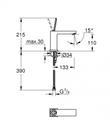 Фото Grohe Eurocube Joy 23658000 Смеситель для раковины стандартный