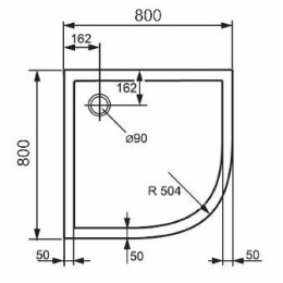 Душевой поддон Huppe PURANO 80 x 80 x h4 см, 202150.055, R504, из искусственного камня