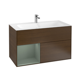 Villeroy Boch Finion F030GMGN Тумба под раковину 996х498 мм (olive matt/walnut veneer)