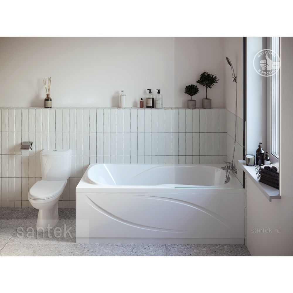 Акриловая ванна 170x75 Santek (1.WH30.2.391), прямоугольная