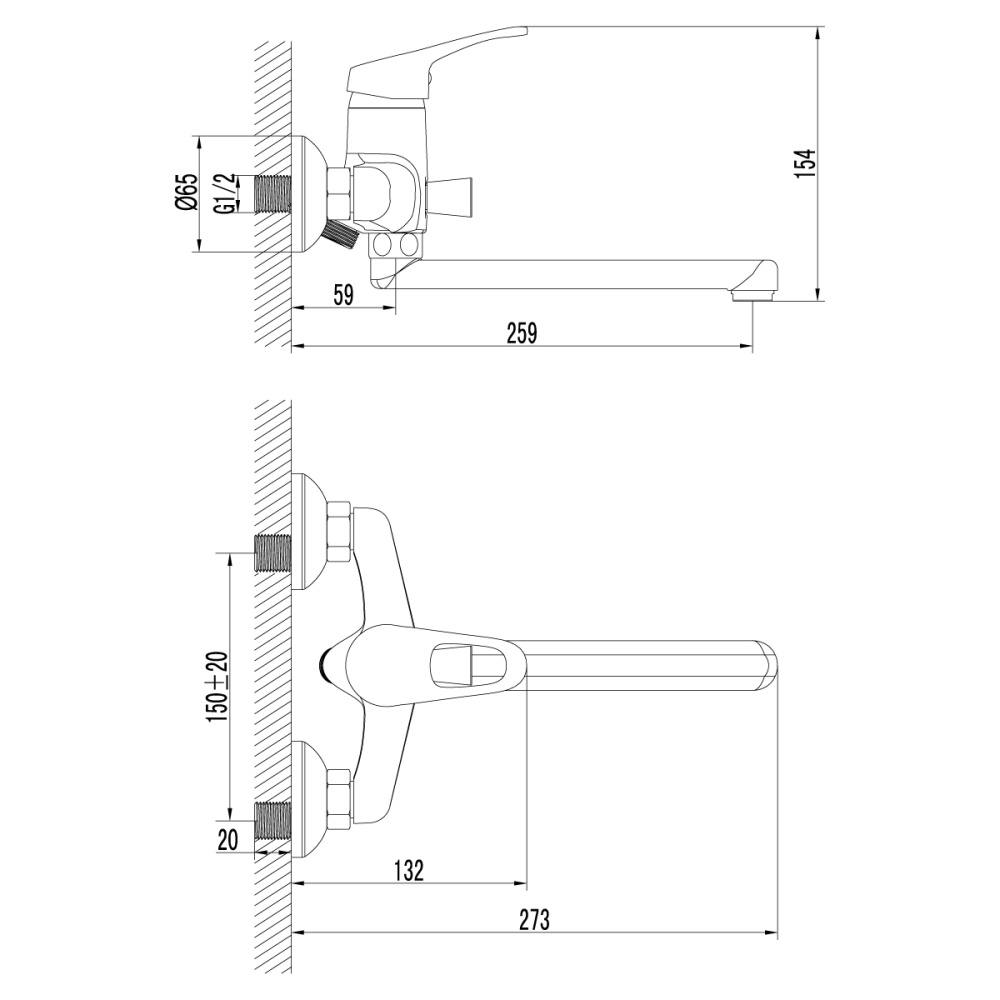 Смеситель для ванны Lemark Omega (LM3110C)