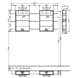 Шкаф зеркальный навесной 85482000 VILLEROY&BOCH Face to Face, 1650 x 750 820 x 135 мм