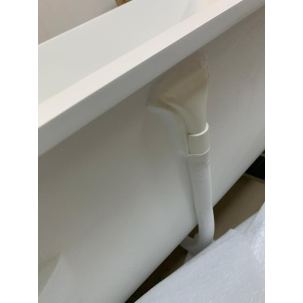 Встраиваемая ванна 180x80 KNIEF Shape 0600-750-01 с щелевым сливом переливом click-clack, белая мато