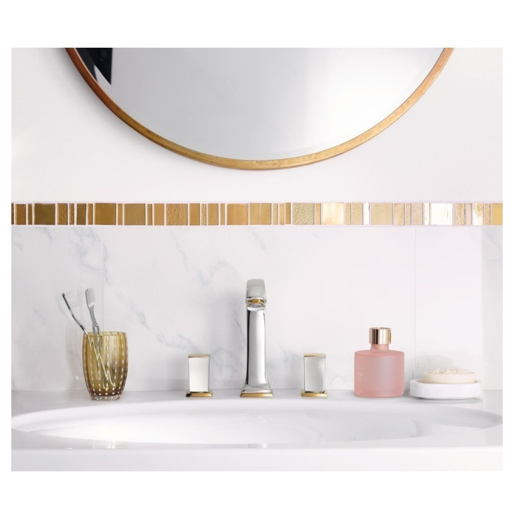 Смеситель для раковины на 3 отверстия 31305090 Hansgrohe Metropol Classic (хром, золото)
