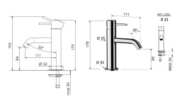 Remer X STYLE X12CFP Смеситель для раковины (черный шлифованный хром)