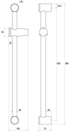 Фото Душевая штанга Ravak 972.00 X07P012 Хром