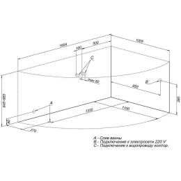 Акриловая ванна 160x110 Aquanet (00203987), асимметричная