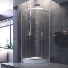 Фото Душевое ограждение 80х80 Am.Pm Gem (W90G-401-080WT) стекла прозрачные, профиль матовое серебро