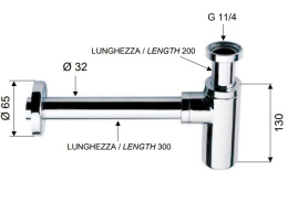 Remer 958LBG Сифон для для раковины/биде (золото брашированное)