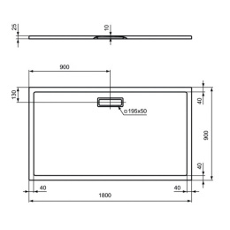 Поддон душевой Ideal Standart Ultra Flat New T4487V1 180 x 90 см ультратонкий, прямоугольный, белый