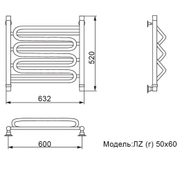 Фото Полотенцесушитель водяной ПК "Ника" Curve ЛZ(г)  ЛЗ Г 50/60