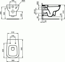 Унитаз подвесной T281401 Ideal Standard Esedra