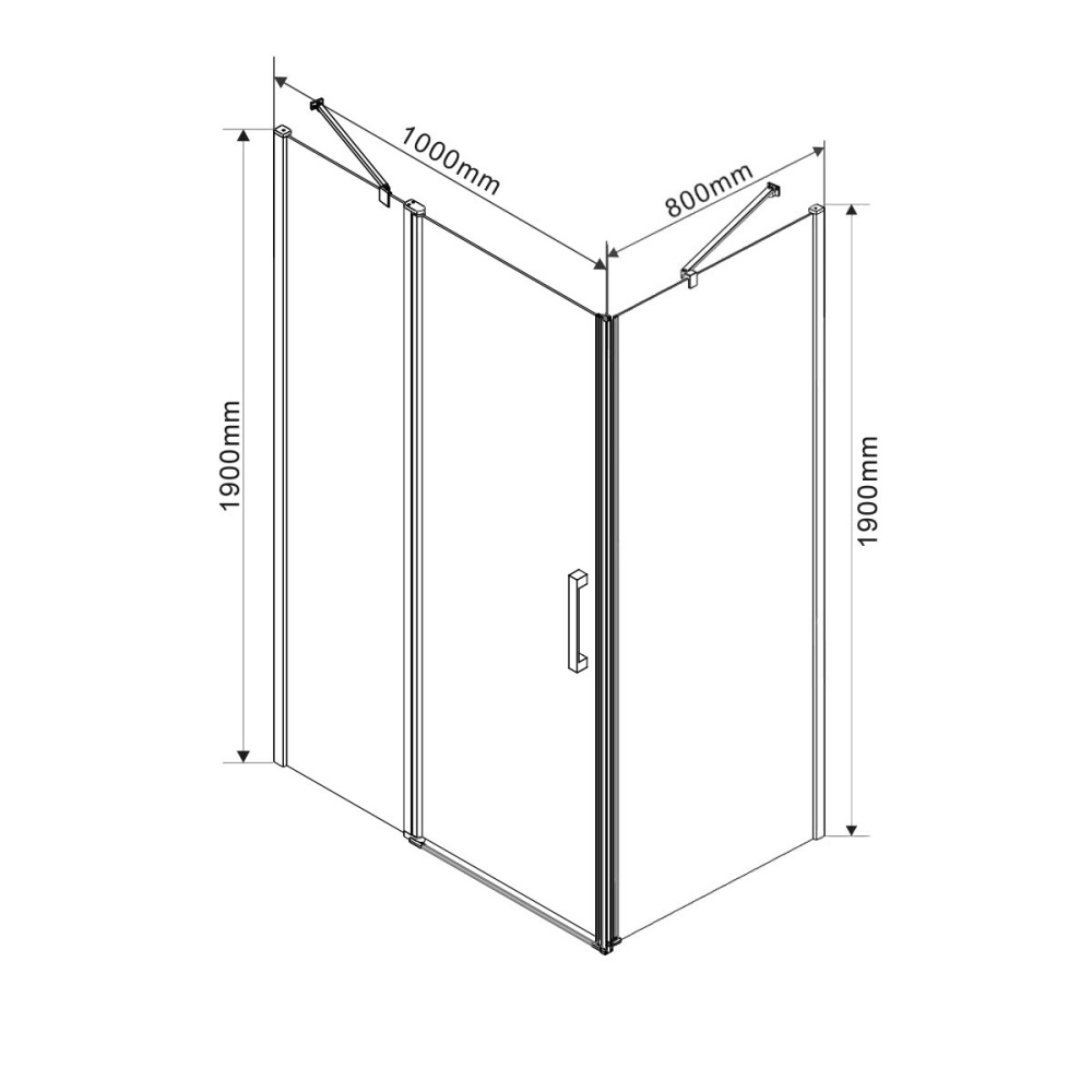 Душевой уголок Vincea Orta (VSR-1O8010CL) хром