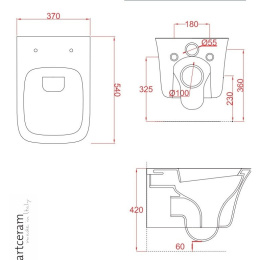 Подвесной унитаз ArtCeram Cow (CWV001 01 00) белый